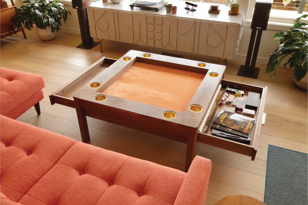 hardwood coffee table in living room